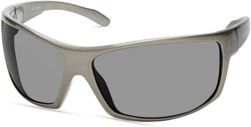 Harley-Davidson Gafas de sol deportivas grandes para hombre, montura gris metálico y lentes ahumadas, Gris