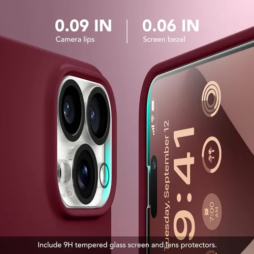 Vista 657 de GONEZ Funda magnética para iPhone 14, compatible con Magsafe, con protector de pantalla + protector de cámara, forro de microfibra antiarañazos