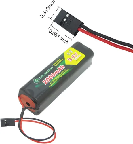 Vista 2 de 9.6 V 2000 mAh NiMH Batería con conector Hitec Square Futaba NT8S600B Transmisor para RC Coches Aviones Heli Sailplanes