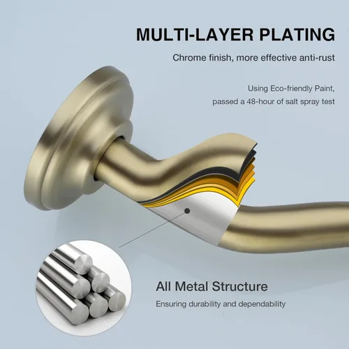 Vista 3 de Brazo de ducha curvo en forma de "S" de 8 pulgadas con brida, extensión de cabezal de ducha de acero inoxidable de repuesto, brazo de tubo