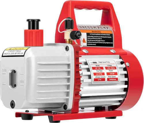 Vista 11 de VIVOHOME Bomba de vacío de aire de paletas rotativas de una etapa, 110V, potencia de 1/4 HP, 3.5 CFM con botella de aceite