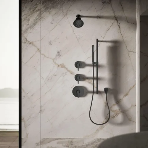 Vista 8 de Kohler 33631-G-BL Cinq™ Ducha redonda de función única con filtro, 1.75 gpm, negro mate