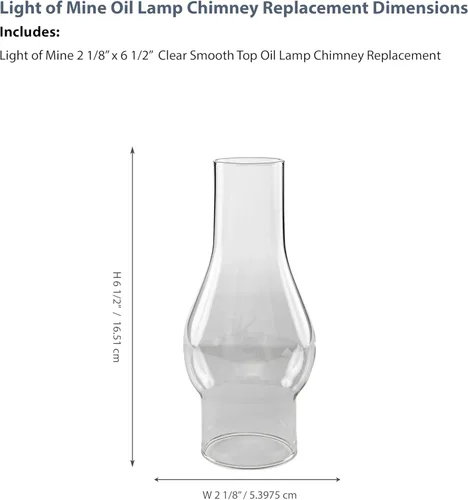 Vista 2 de Light of Mine - Chimeneas de repuesto para lámpara de aceite (2 1/8" X 6 1/2")