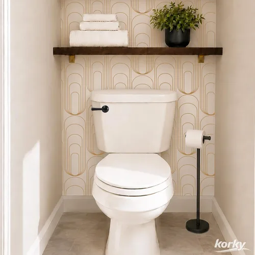 Vista 6 de Korky 6094BP StrongARM - Palanca de depósito universal para adaptarse a inodoros de montaje frontal, lateral izquierdo y derecho, oro cepillado