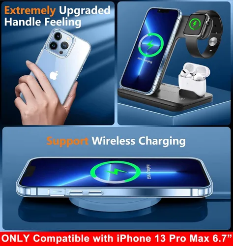 Vista 6 de SPIDERCASE Solo diseñada para iPhone 13 Pro Max, funda delgada para iPhone 13 Pro Max de 6.7 pulgadas, transparente