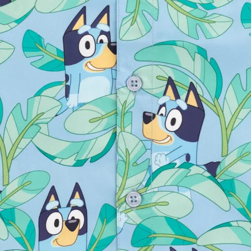 Vista 4 de Bluey Camisa de vestir hawaiana con botones de Bingo para niños pequeños y grandes