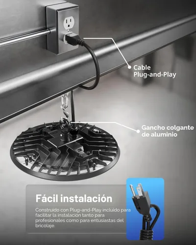 Vista 2 de Sunco UFO LED High Bay Lights, Plug & Play, 150W, 19500LM, 6000K