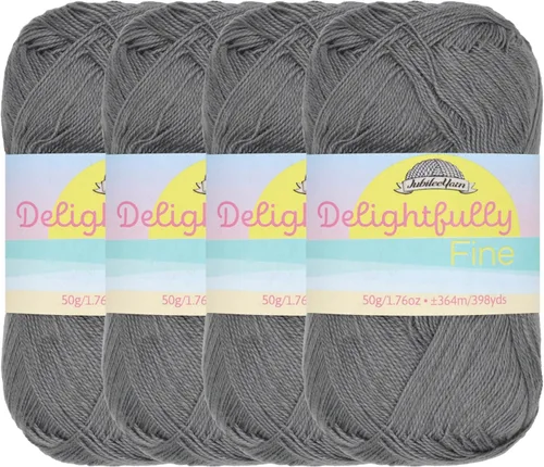 Vista 46 de JubileeYarn - Ovillo de hilo deliciosamente fino, 1.76 oz/madeja de rayón de bambú, color rosa polvo, 4 madejas