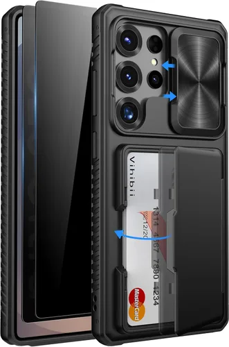 Vista 46 de Vihibii Funda para Samsung Galaxy S25 con tarjetero (4 tarjetas), [bloqueo RFID] y cubierta de cámara deslizante y protección contra caídas de grado