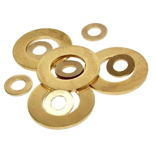 Vista 4 de M2 x 5 arandelas planas de latón de 0.020 in, sujetadores de tornillo fiables y accesorios de hardware esenciales, 10