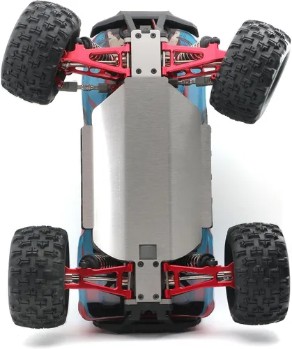 Vista 2 de RC Chassis Armor - Protector de eje de placa deslizante de acero inoxidable compatible con MJX 16208 16207 16209 16210 V3 1/16 sin escobillas RC Car