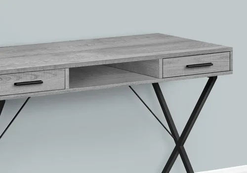 Vista 4 de Monarch Specialties I 7792 Computer Desk, Home Office, Laptop, Left, Right Set-up, Storage Drawers, 42" L, Work, Metal, Laminate, Grey, Black