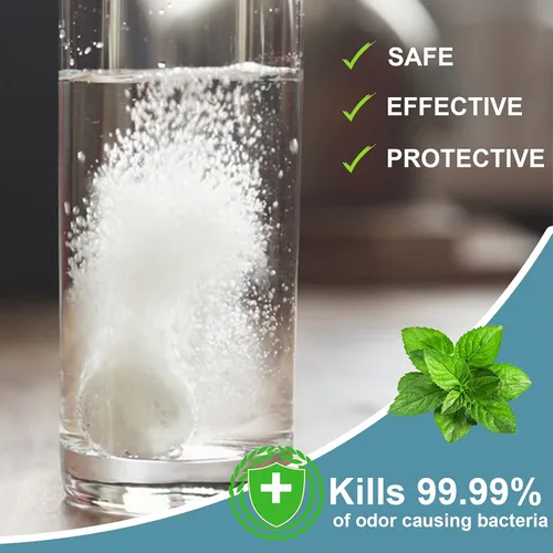 Vista 2 de EZGO Tabletas limpiadoras de retenedores, tabletas de limpieza de dentaduras para protector bucal, protector nocturno y aparatos dentales