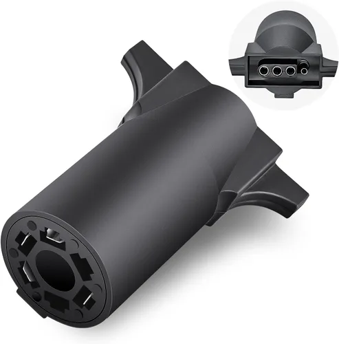 Vista 20 de Nilight 7 pines macho remolque redondo RV Blade conector enchufe 7 poste resistente 7 vías de reemplazo lateral del vehículo 6-24V para enganche