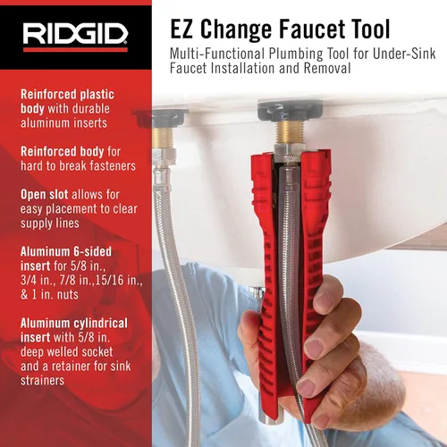 Vista 2 de RIDGID 57003 EZ Change Llave de Fontanería para Instalación y Remoción de Grifos