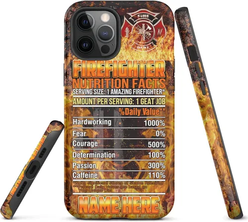 Vista 64 de Funda de teléfono personalizada con bandera estadounidense de madera, diseño de bombero de línea roja, diseño de bombero, regalo personalizado