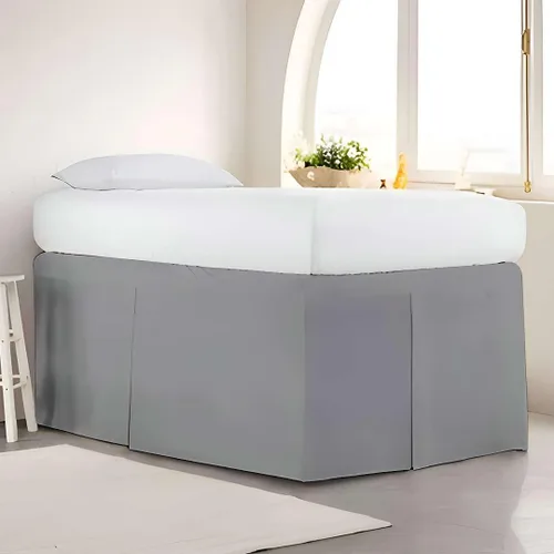 Vista 11 de Falda de cama plisada para sofá cama, falda de día individual color burdeos, caída de 12 pulgadas, 100% microfibra, falda de cama para sofá cama