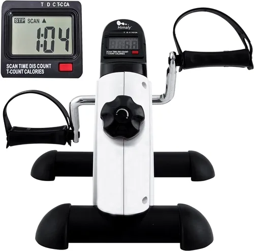 Vista 12 de Mini Exercise Bike, himaly Under Desk Bike Pedal Exerciser Portable Foot Cycle Arm & Leg Peddler Machine with LCD Screen Displays