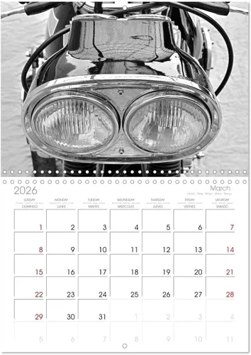 Vista 7 de Münch Mammut TT en blanco y negro (calendario de pared mensual 2022 de 11.7 x 16.5 pulgadas (abierto)