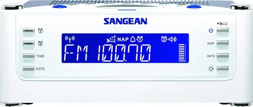 Vista 2 de Sangean RCR-22 - Reloj atómico con radio digital FM-RDS / AM / Aux-in, color plateado, talla única