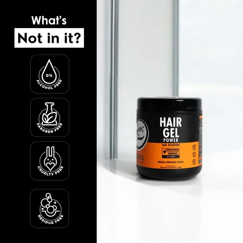 Vista 9 de Rolda Power Strong Hold Gel para el cabello para hombres – Fórmula de gel de peinado para un aspecto húmedo – Alto brillo, fortalecimiento y control