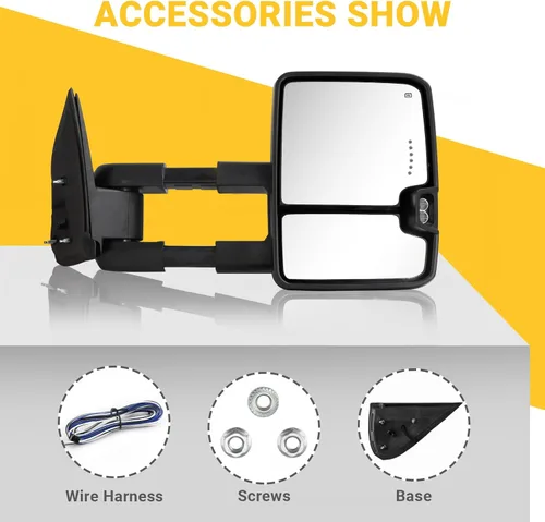 Vista 8 de Sanooer Espejos de remolque para Chevy Silverado GMC Sierra 1500 1999-2002, 2000-2002 Suburban Tahoe Sierra Yukon 1500 2500 con flecha calentada