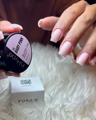 Vista 4 de IN.HYPE Gel de Construcción Duro UV/LED para Extensión/Fortalecimiento de Uñas (Rosa Bebé#3). Gel UV de Color para Esculpir Uñas