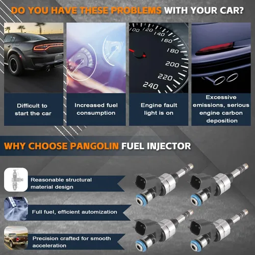 Vista 4 de PANGOLIN 12633784 FJ1154 Inyector de combustible 4PCS Inyector para GMC Terrain Chevy Equinox Regal Equinox 2011-2017, para Buick Verano 2012-2017