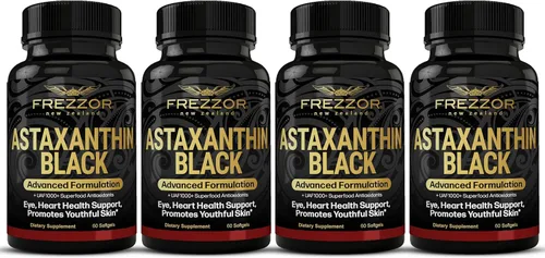 FREZZOR Astaxantina negra con UAF1000+ Super antioxidante, apoya la salud del corazón, los ojos y el cerebro, cuidado de la piel antienvejecimiento
