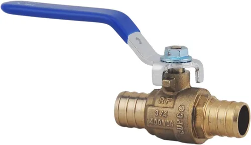 Vista 5 de LD - Válvula de bola de latón PEX de 3/4 pulgadas, válvula de bola PEX de 3/4 pulgadas sin plomo y latón con palanca larga roja y azul o mango en T