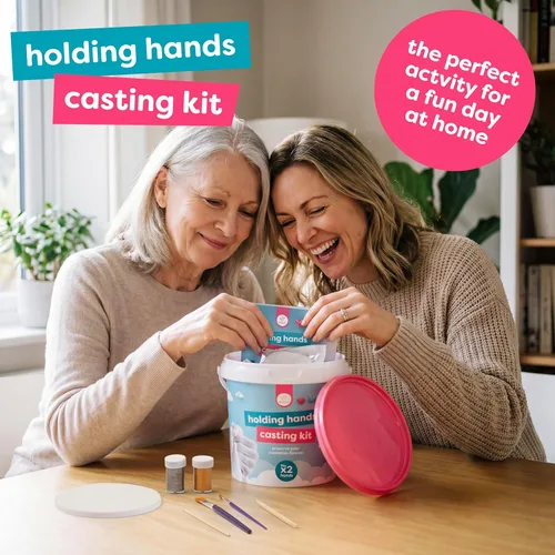 Vista 7 de chuckle Kit de Moldeado de Manos Sostenidas para Parejas con Base y Pinturas, Kit de Escultura de Manos Kit de Moldeado de Manos, Kit de Moldes