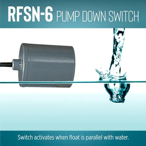 Vista 4 de Little Giant RFSN-6 115 voltios, máximo 13 amperios - 1/2 HP, interruptor de flotador atado con bomba hacia abajo para sistemas de estanque