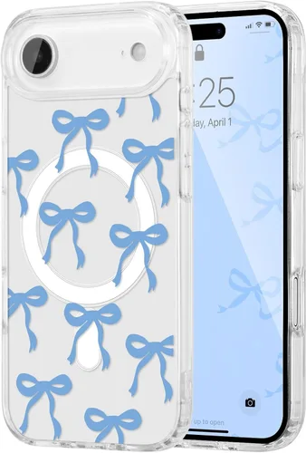 Vista 58 de UEEBAI - Funda magnética para iPhone 11, diseño de lazo, compatible con MagSafe, funda transparente delgada inalámbrica, antiamarilleo, a prueba