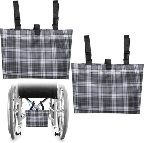 Threlaco 2 fundas de lona para bolsas de drenaje de orina para sillas de ruedas, silla, cama debajo de la cesta con correas ajustables para bolsas