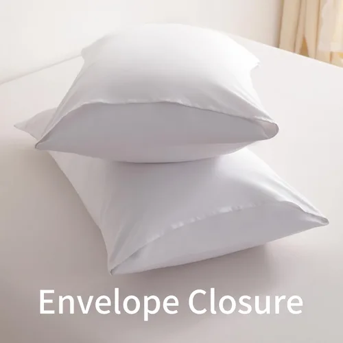 Vista 3 de BEDSUM Fundas de almohada de microfibra, ultra suaves y resistentes a las arrugas con cierre de sobre. Blanco