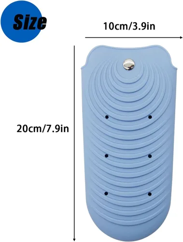Vista 2 de Bolsa de silicona resistente al calor para herramientas de peinado del cabello, rizadores y planchas planas, cubierta de viaje antideslizante