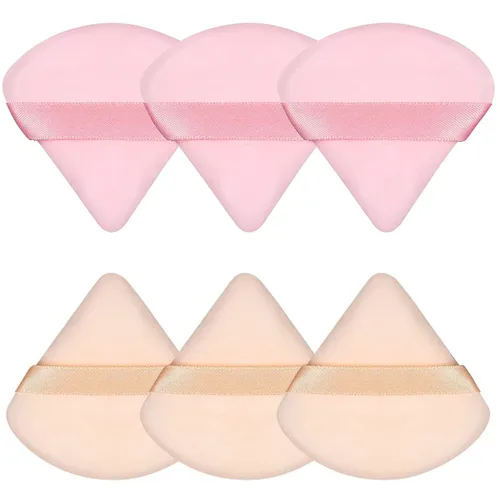 Vista 9 de 6 Piezas Borla de Polvo Triangular Esponja de Maquillaje Suave Borla de Maquillaje para Polvo Facial Base Cosmética Esponja Herramienta