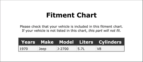 Vista 2 de Air Filter Compatible With Jeep J-2700 5.7L V8 1970 PC-1073132