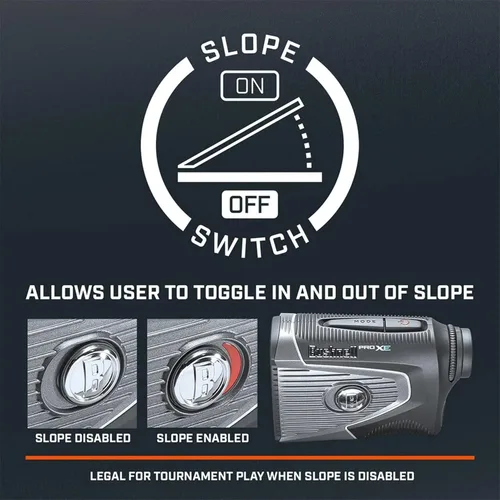 Vista 9 de Bushnell Pro XE Golf Laser Rangefinder, Black/Silver, Large