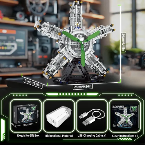 Vista 8 de V8 Kit de modelo de motor que funciona, construye tu propio mini motor de automóvil visible, juego de construcción de experimentos de ciencia física