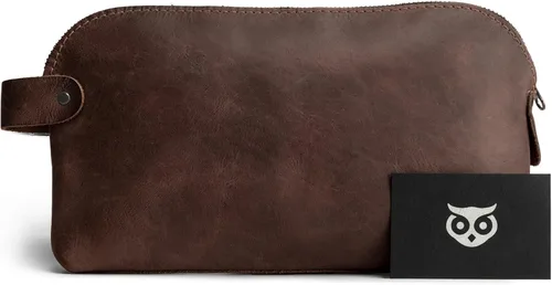 Vista 5 de Hide & Drink, Bolsa grande rústica multiusos para cables y cargadores, bolsa de viaje, bolsa multiusos, cuero de grano completo, hecho a mano