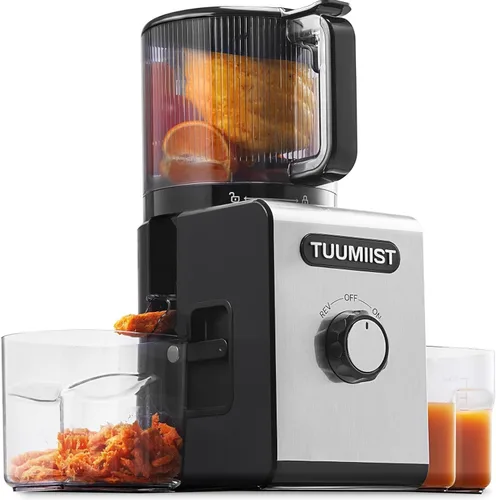 Máquina exprimidora de prensado en frío, extractor de masticación de canal de alimentación grande de 6.5 pulgadas, fácil de limpiar para frutas y