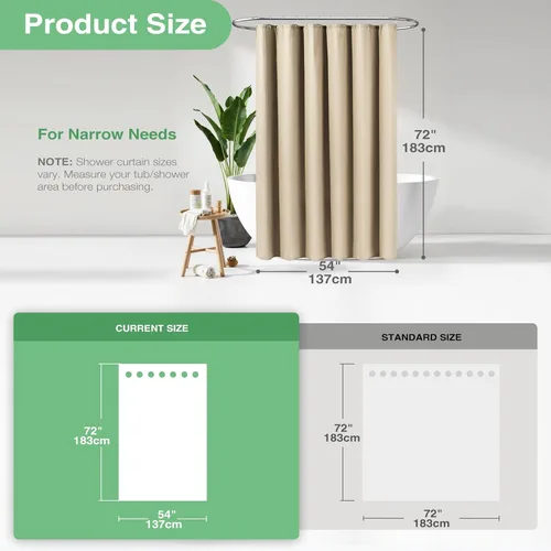 Vista 719 de Cortina de ducha de tela Dynamene verde oscuro - Cortinas de baño de tela de nido de abeja texturizadas resistentes, juego de cortinas de baño