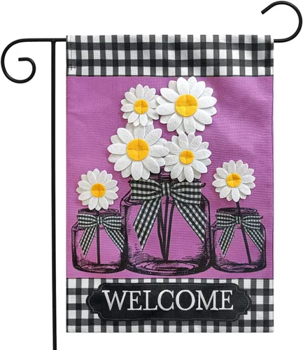 Vista 5 de Briarwood Lane - Bandera para el jardín de primavera con el puente en flor