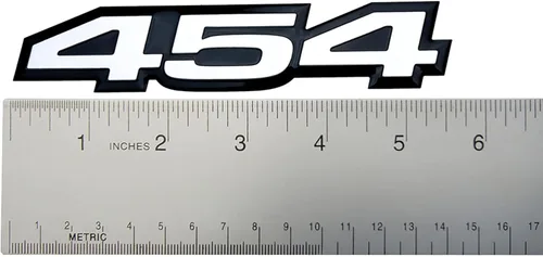 Vista 3 de Combo de plata sobre negro 454 y negro sobre plata V8 altamente pulido de aluminio en relieve, placa de identificación compatible con 454 V8 Chevy