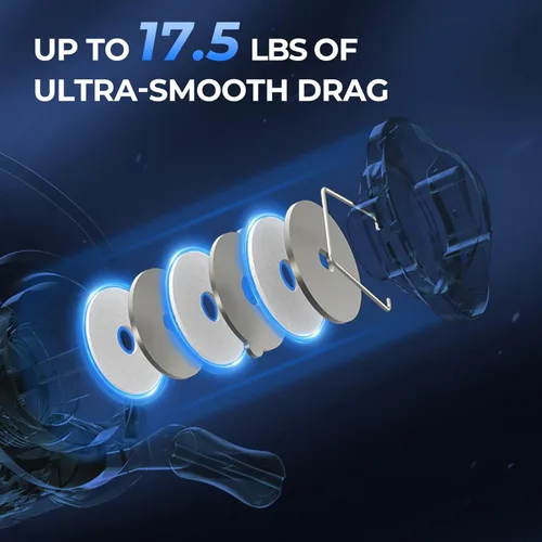 Vista 6 de KastKing Centron Lite Set de 2 cañas de pescar de grafito IM6/guías de acero inoxidable con anillos de cerámica/asas contorneadas de EVA/talón