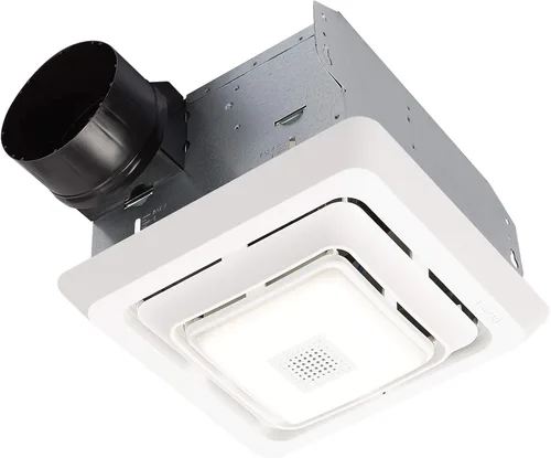 Vista 9 de Broan-NuTone® Roomside Series - Ventilador de escape de baño con altavoz Bluetooth con luz LED, 70 CFM 2 Sones, ENERGY STAR