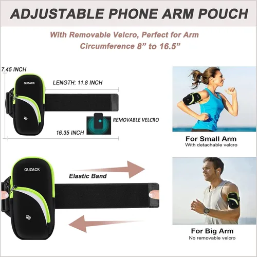 Vista 3 de Brazalete para teléfono celular para correr, entrenamiento, ejercicio, deportes, bandas de brazo, bolsa de bolsa, brazalete para correr para iPhone