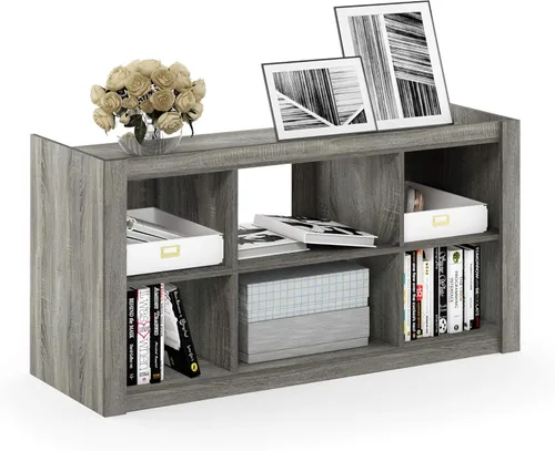 Vista 31 de Furinno 99940WH/LBL Basic 3 x 2 estantería de almacenamiento cúbico, color blanco y azul claro, Madera, blanco/rosa claro