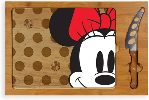 Vista 7 de PICNIC TIME Disney Mickey Mouse Icon - Juego de tabla de queso y cuchillos, bandeja para servir charcutería, vidrio templado extraíble, diseño